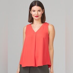 Joseph Ribkoff Orange Red Sleeveless V- Neck Blouse Size 8 Women’s